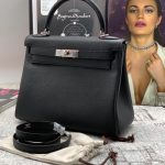 HERMES сумка кожа того Kelly ручная 28 см черная