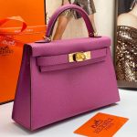 HERMES сумка Mini Kelly кожа Эпсом 19 см фуксия фурнитура золото