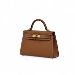 HERMES сумка Mini Kelly кожа Эпсом 19 см кэмел фурнитура золото