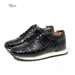 KITON кроссовки крокодил черные