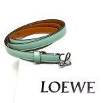 LOEWE ремень 15 мм гладкая кожа мятный пряжка серебро