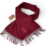 LORO PAINA шарф кашемир с бахромой бордовый