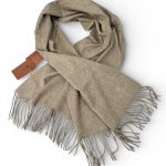 LORO PAINA шарф кашемир с бахромой коричневый