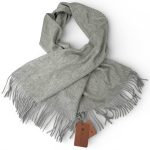 LORO PAINA шарф кашемир с бахромой серый