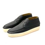 LORO PIANA ботинки со шнуровкой из черной зернистой кожи с белой высокой подошвой