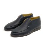 LORO PIANA лоферы высокие кожа черные с темной подошвой