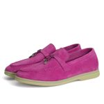 Loro Piana лоферы замша фуксия