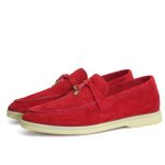 Loro Piana лоферы замша красные