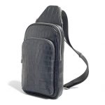 LOUIS VUITTON слинг черная крокодиловая кожа с нашитым логотипом новый с дополнительным карманом