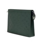 LV борсетка Voyage из зеленой кожи того с тиснением монограммы