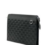 LV борсетка Voyage кожа шашка черная с ручкой