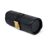 LV Чехол для часов черный кожа с тиснением монограммы