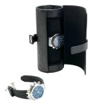 LV Чехол для часов черный кожа того с тиснением монограммы