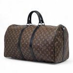 LV дорожная сумка 50 см коричневая монограмма черная кожа