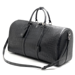 LV дорожная сумка крокодил черная с металлическим логотипом