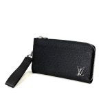 LV кошелек бумажник ZIPPY DRAGON черный taiga логотип серебро