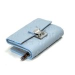 LV кошелек голубая кожа монограмм