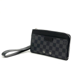 LV кошелек - клатч канва шашка серый с ремнем