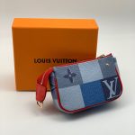 LV кошелек Micro Pochette крупная голубая шашка