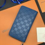 LV кошелек средний кожа шашка синий