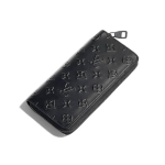 LV кошелек вертикальный бумажник ZIPPY VERTICAL гладкая черная кожа с узором монограммы