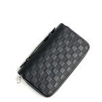 LV кошелек XL с ручкой кожа шашка черный