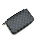 LV кошелек XL с ручкой серая шашка