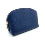 LV косметичка на молнии овальная синяя кожа того с тиснением монограммы