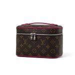 LV косметичка Nice коричневая монограмма розовая ручка маленькая
