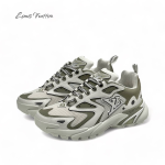 LV кроссовки белые с серыми вставками по бокам белый лого ЛВ