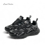 LV кроссовки черные с серыми вставками, по бокам серый лого ЛВ