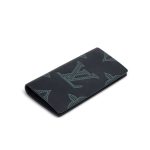 LV купюрница черная того с крупным тисненным узором монограммы