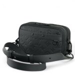 LV мессенджер бумажник Alpha Wearable черная кожа тисненная в монограмму