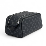 LV несессер 2 молнии с ручкой серый канва монограмм