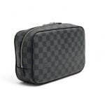 LV несессер круговая молния канва серая шашка