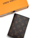 LV обложка на паспорт коричневая монограмма