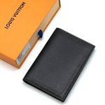 LV обложка на паспорт кожа темно-синяя