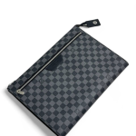 LV папка А4 Клатч Pochette 24H серая шашка канва