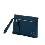 LV папка синяя того с металлическим лого в цвет и хлястиком