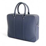 LV портфель большой с двумя разделами на молниях синяя кожа  taiga