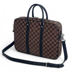 LV портфель большой в коричневую шашку из канвы