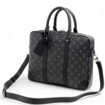 LV портфель с ремнем монограмма кармашек сбоку между кожаными ремнями