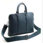 LV Портфель синий металлический логотип в цвет