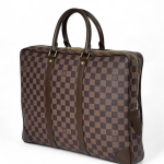 LV портфель Voyage без ремня коричневая шашка большой