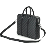 LV портфель Voyage с ремнем серая шашка маленький