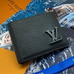 LV портмоне черное того металлический черный логотип