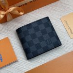 LV портмоне канва шашка серая с монетницей