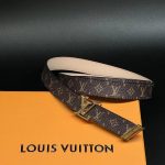 LV ремень 20 мм тонкий коричневая монограмма пряжка LV золото