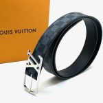 LV ремень брючный серая шашка пряжка удлиненная классика серебро с логотипом LV