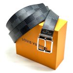 LV ремень двухсторонний канва шашка серая новая - гладкая кожа классическая пряжка серебро